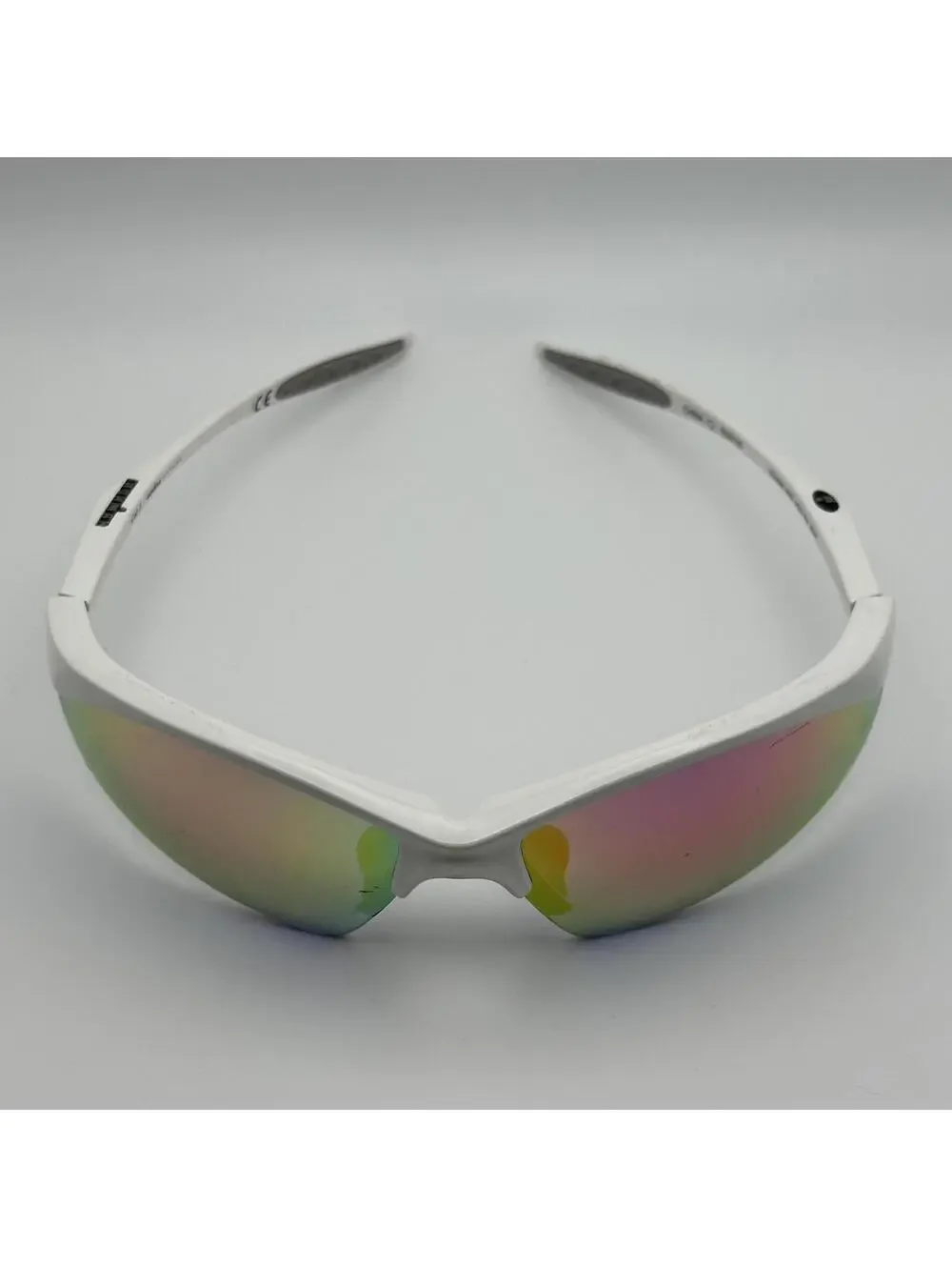 Ironman Triathlon White Red RV ACA Sports Sunglasses with Mirrored Lenses